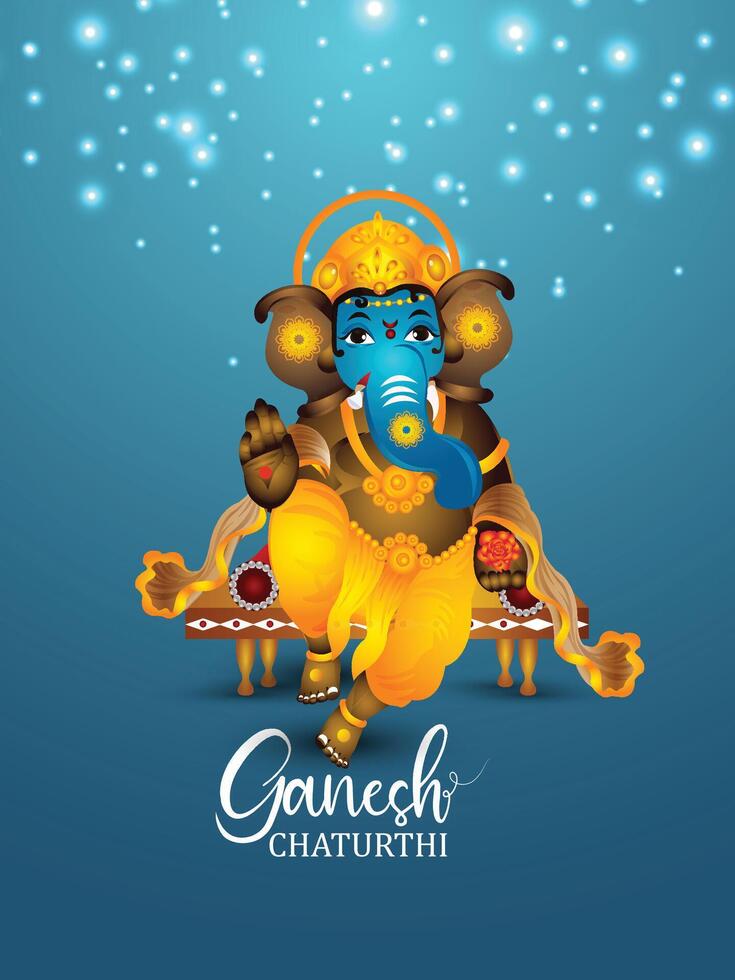 Ganesh Chaturthi celebration art vector