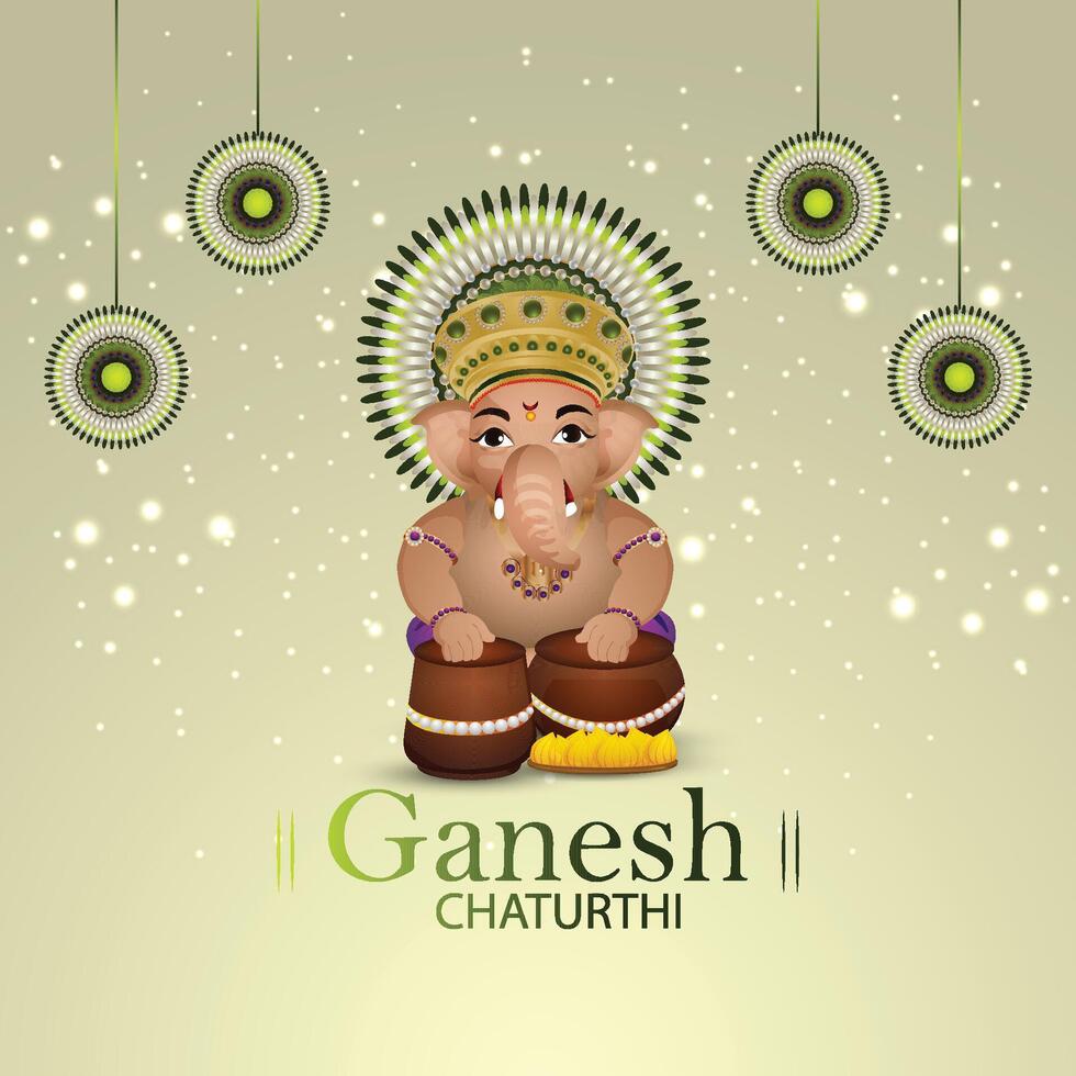 Ganesh Chaturthi celebration illustration vector