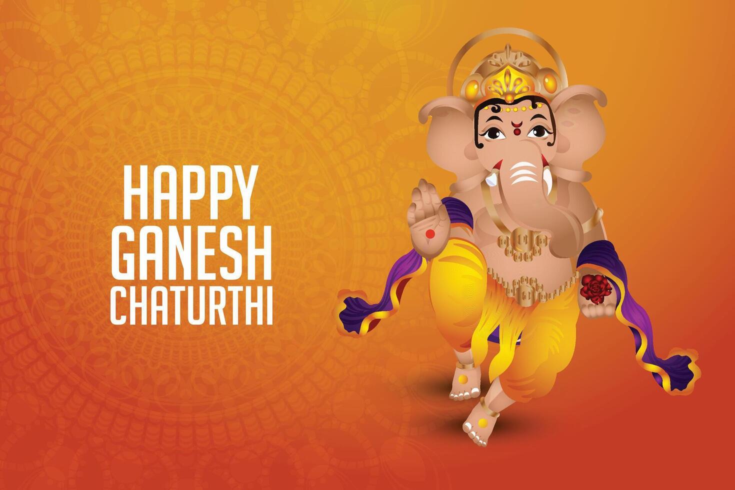 Lord Ganesha celebrating Ganesh Chaturthi vector