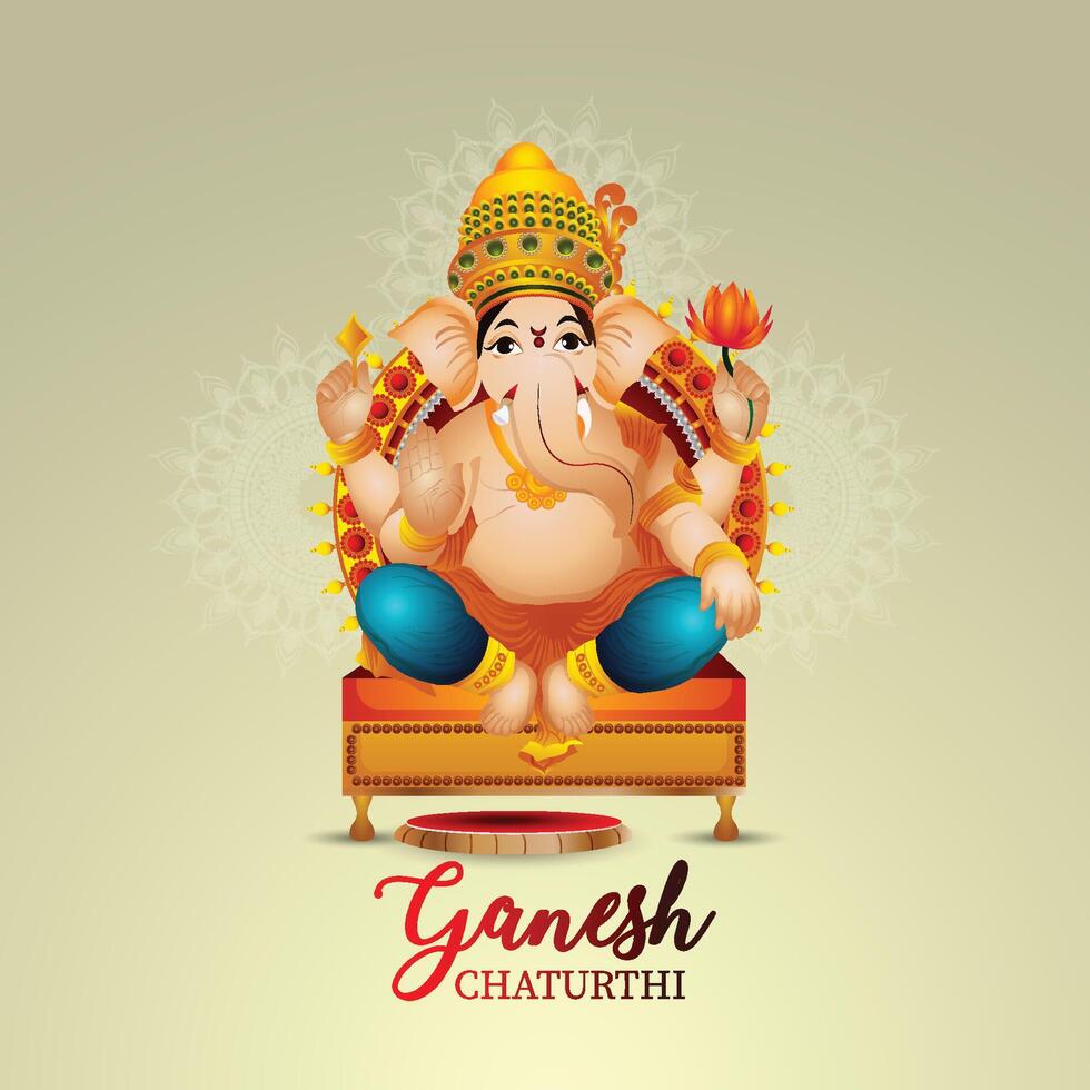 Lord Ganesh idol for Ganesh Chaturthi vector