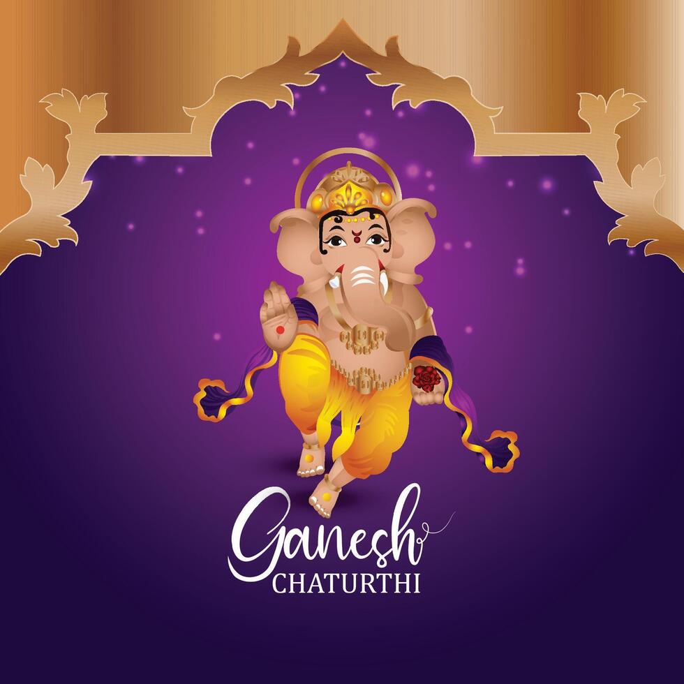 Lord Ganesh celebrating Ganesh Chaturthi vector