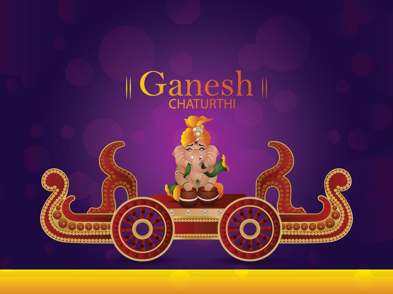 Lord Ganesha on a decorative chariot vector