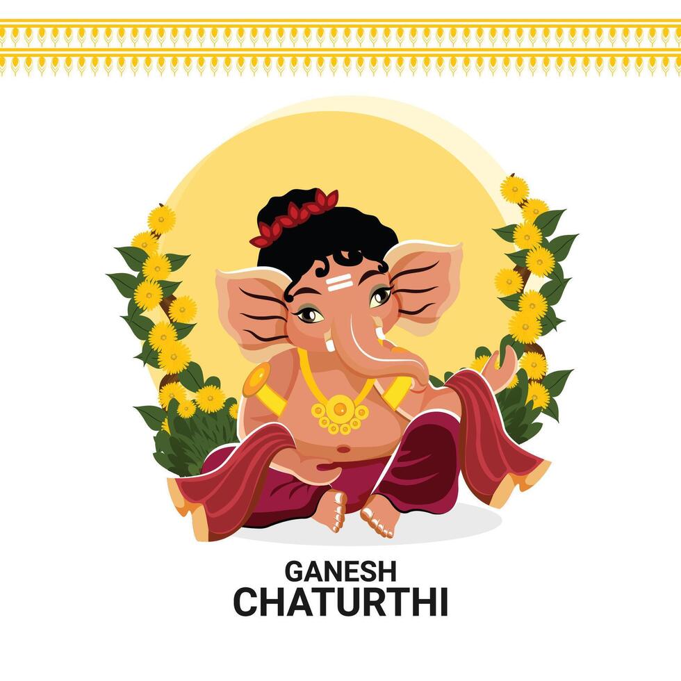 Ganesh chaturthi is a festival celebrated in india and other countries vector