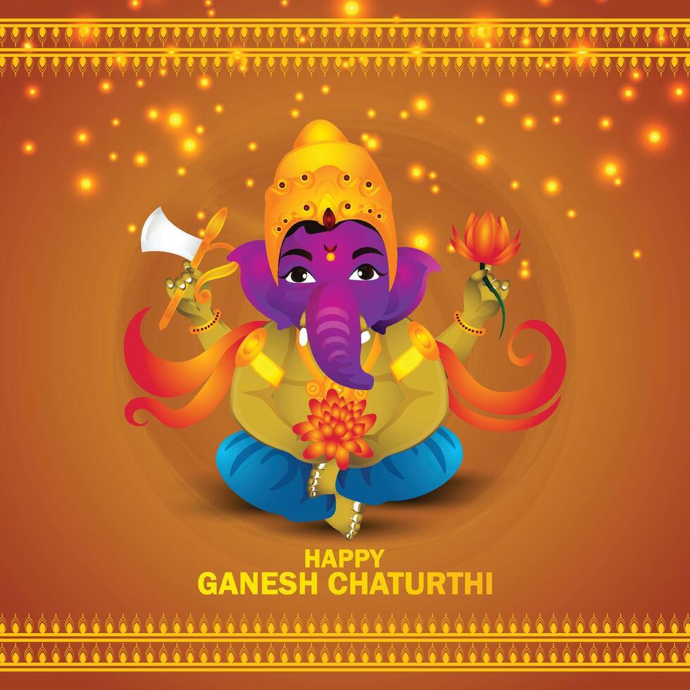 Lord Ganesha illustration for Ganesh Chaturthi vector