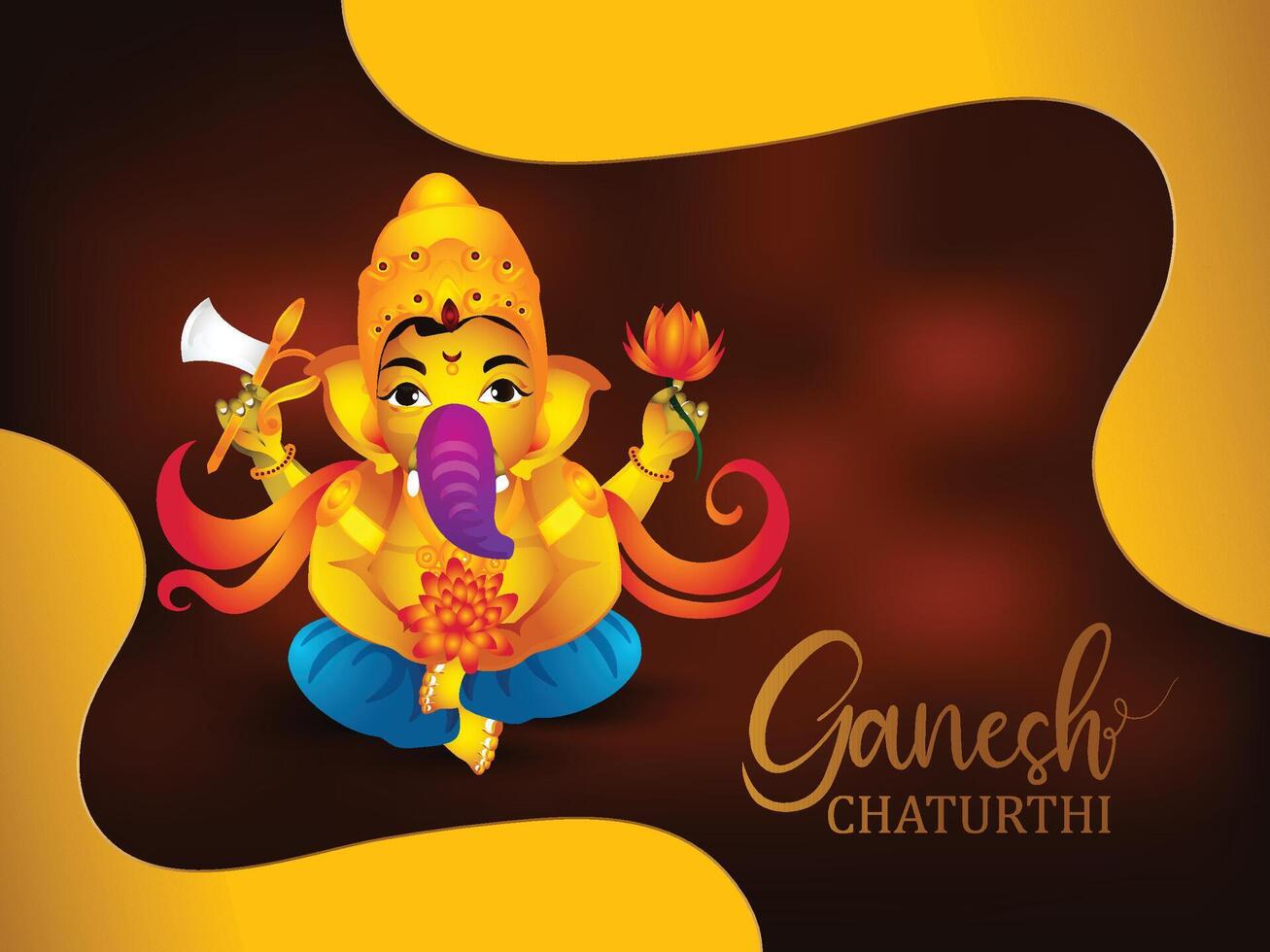 Illustration of Lord Ganesh for Chaturthi vector