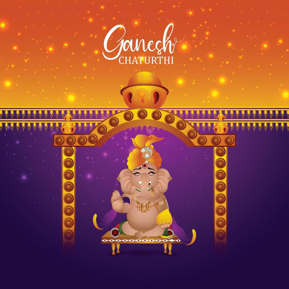 Lord Ganesha celebration illustration vector