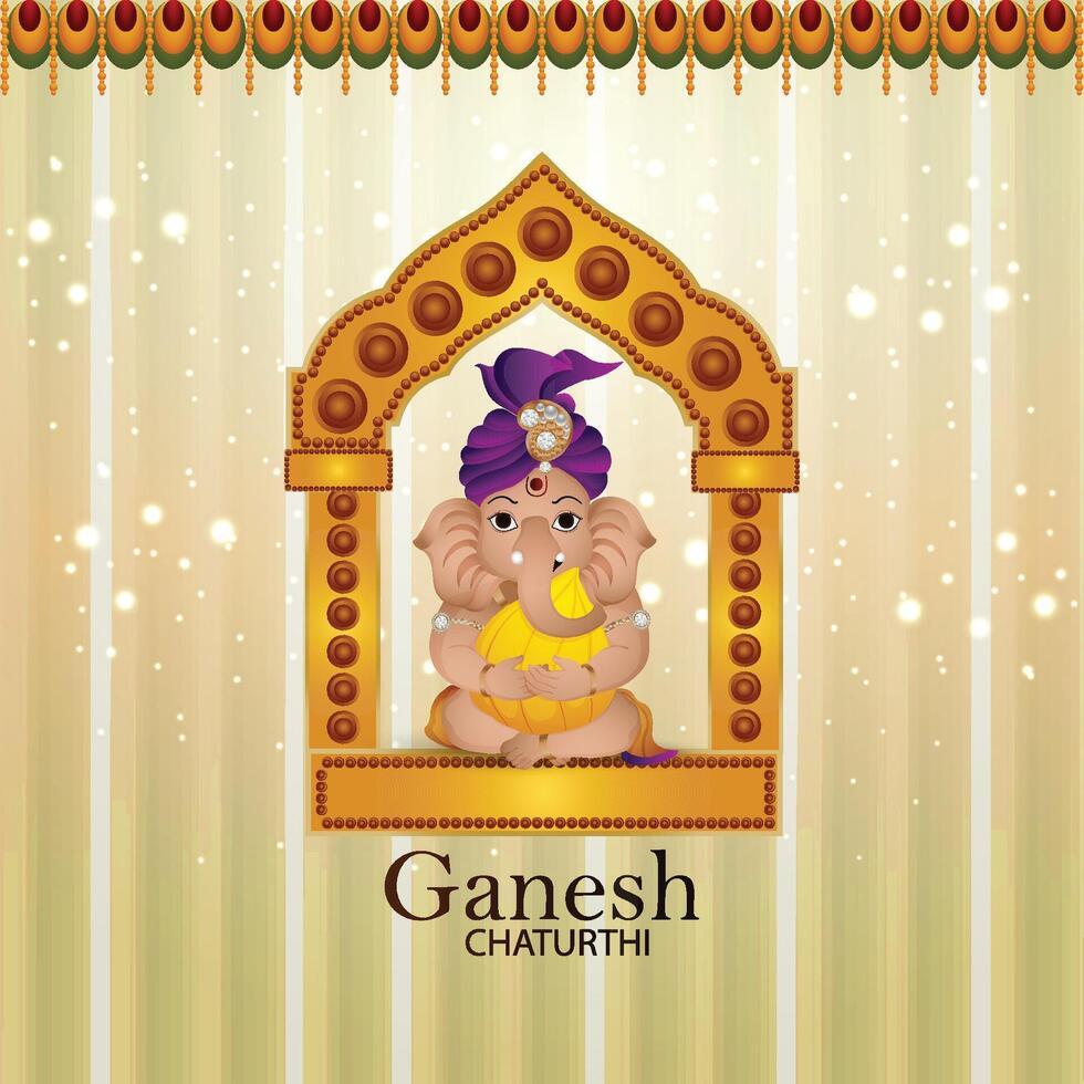 Ganesh Chaturthi illustration for celebration vector