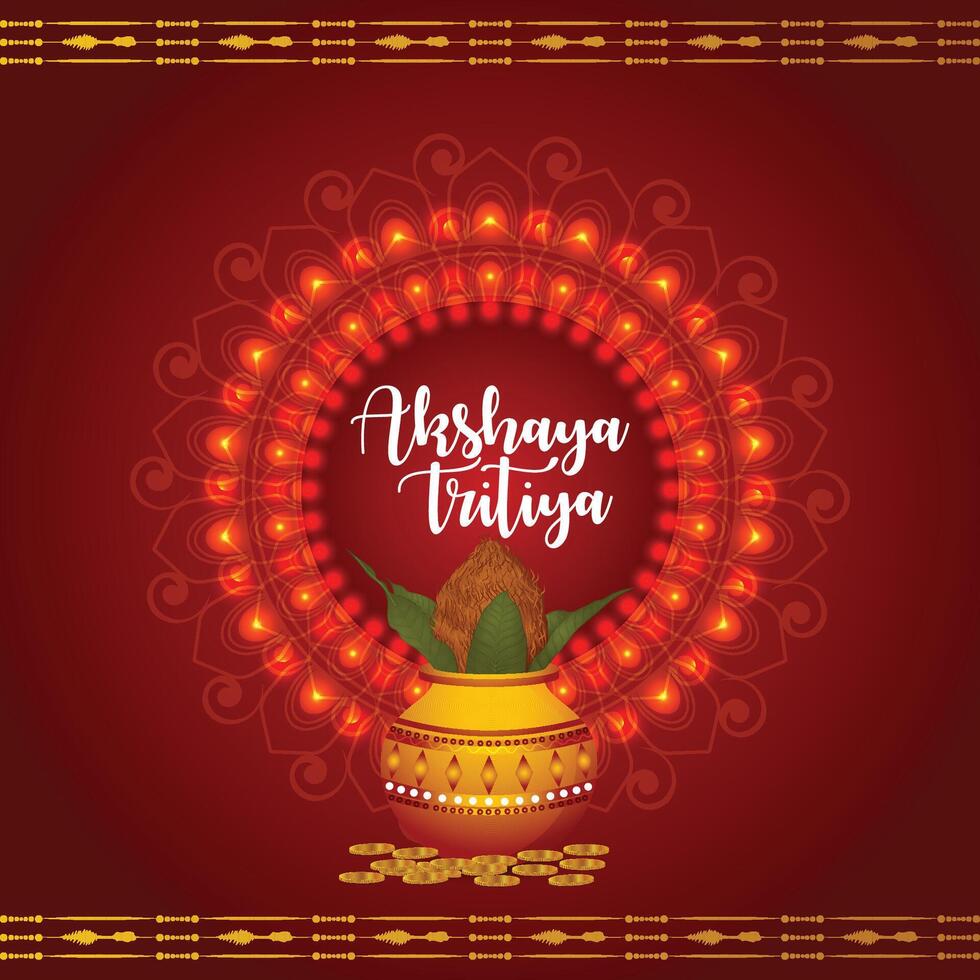 Pot representing Akshaya Tritiya festival vector