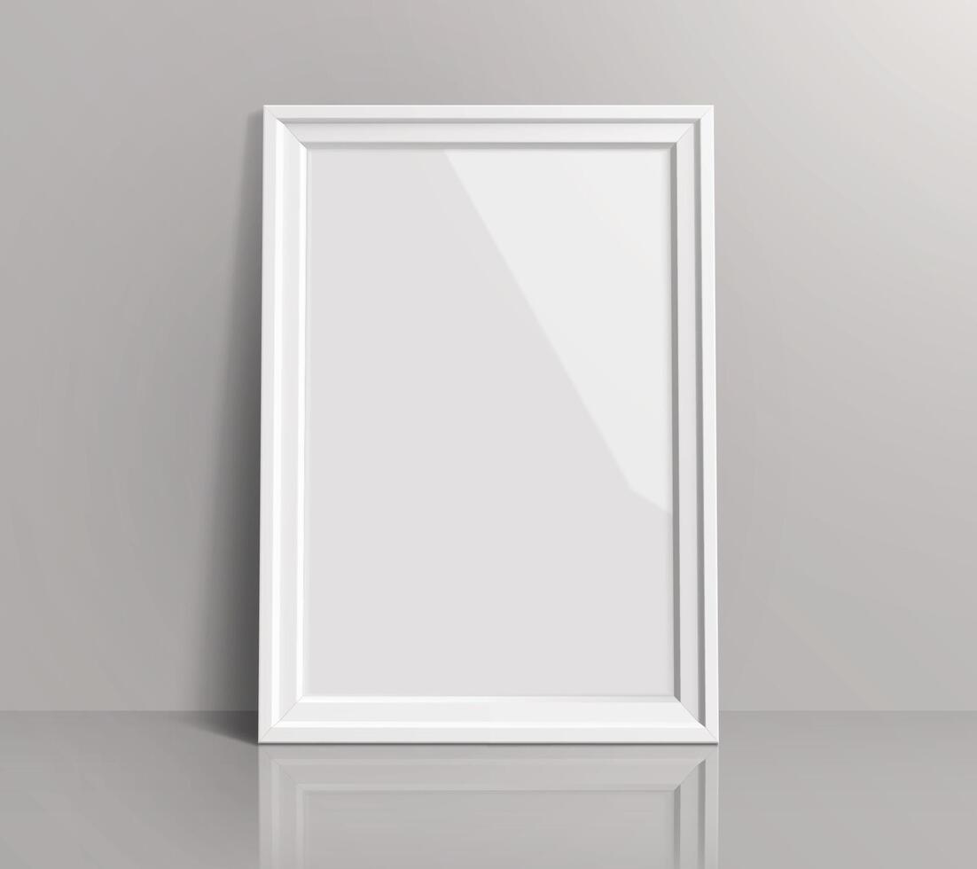 Realistic White Photo Frame Template vector