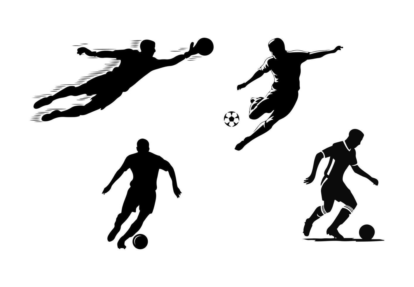Dynamic football player in action ready for sports graphics and branding vector