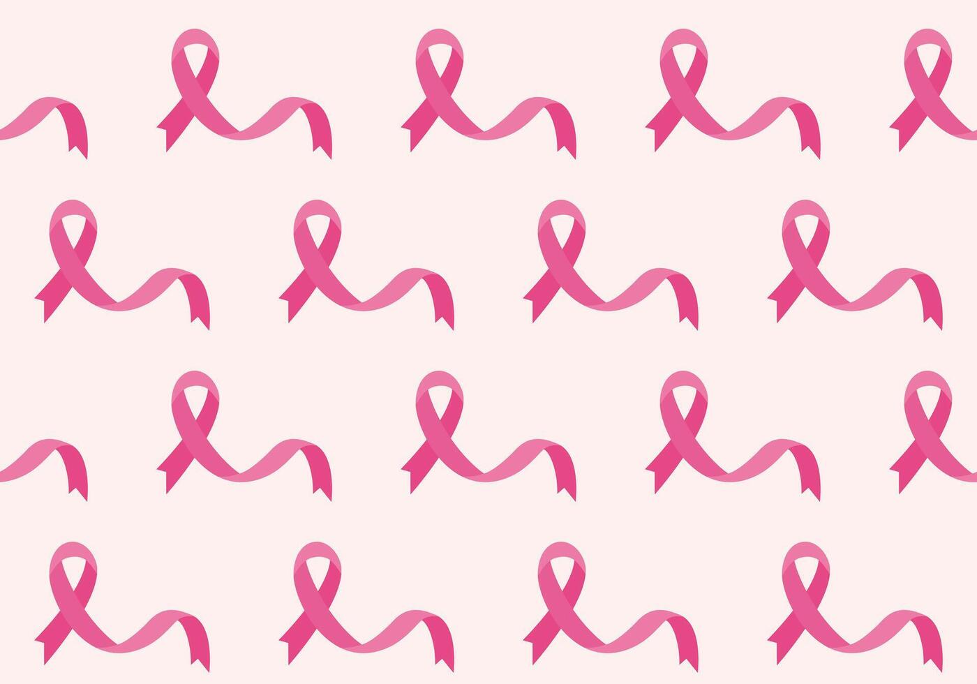 Breast cancer seamless pattern of pink ribbon . vector