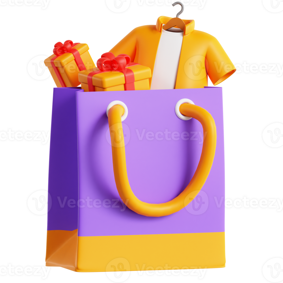 shopping bag with item png
