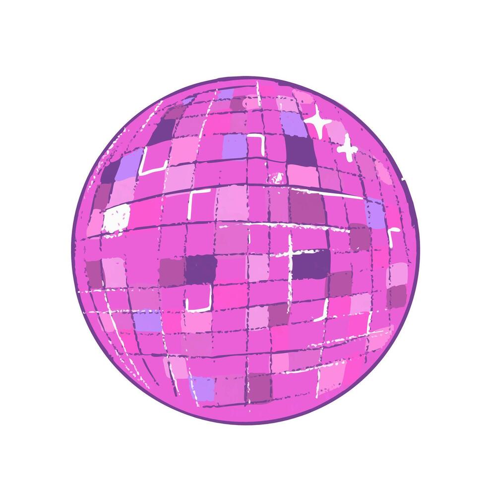 Colorful disco ball reflecting vibrant light at a lively dance party during the evening hours vector