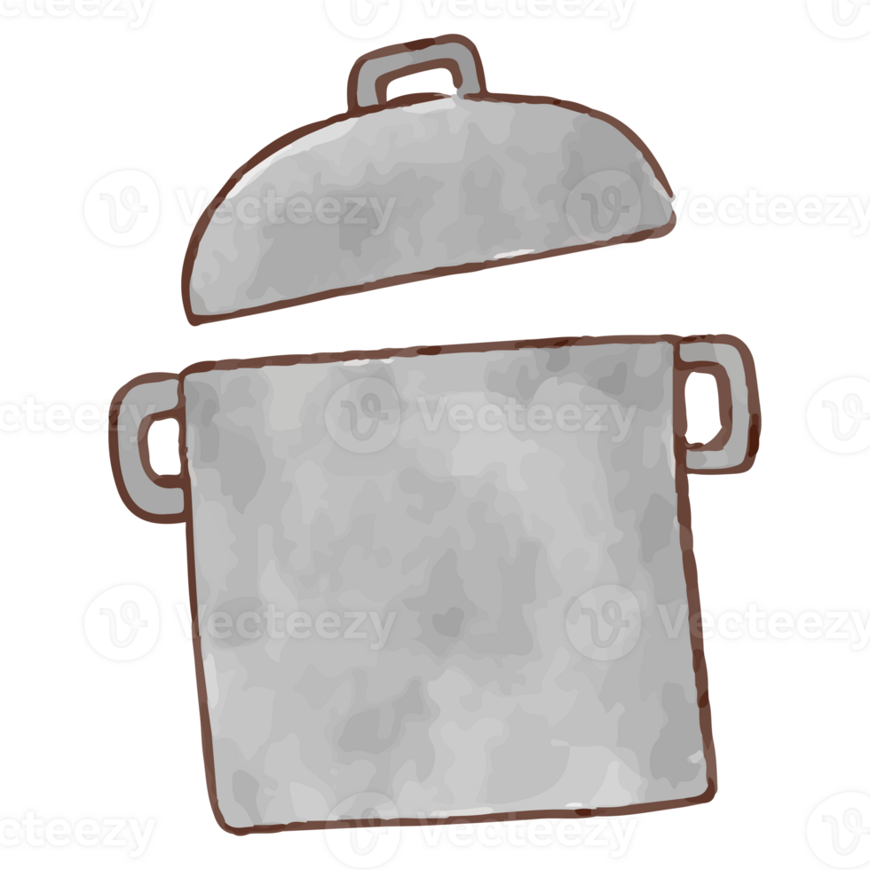cartoon doodle kitchen pot png
