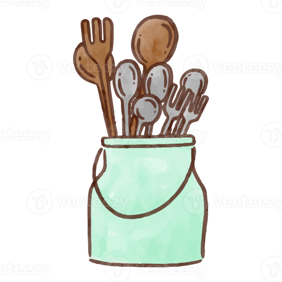 Kitchen appliances cartoon style png