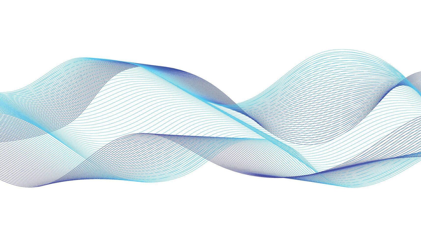 Blue and Purple Abstract Wave Background with Gradient Lines vector