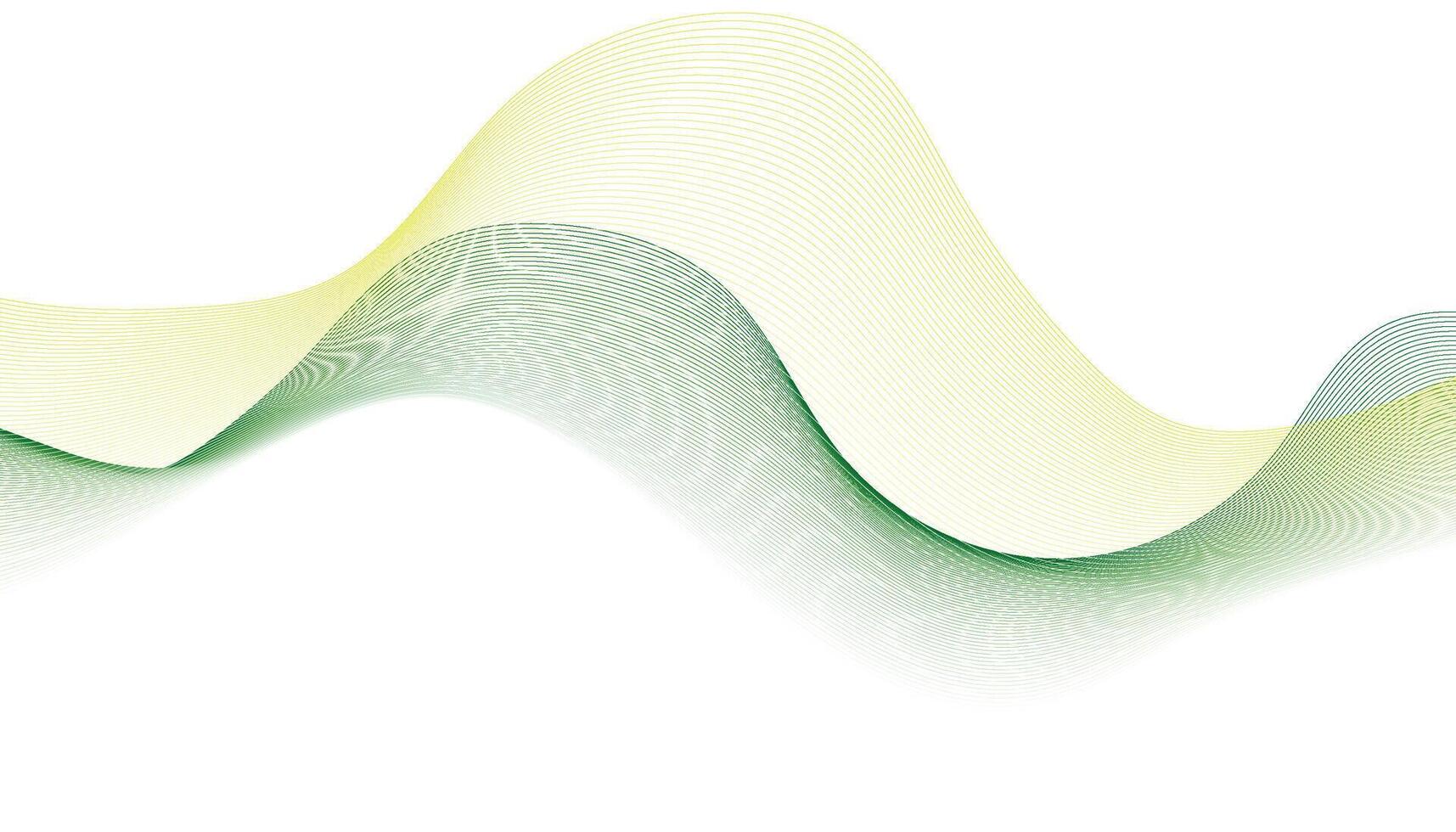 Green and Yellow Abstract Wave Background with Smooth Lines vector
