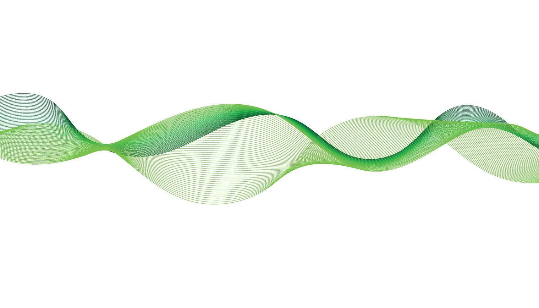 Green Abstract Wave Background, Smooth Flowing Line Design vector