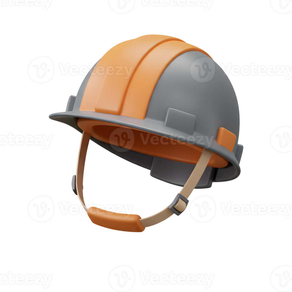 Durable 3D Rendered Construction Hard Hat Isolated on Transparent Background png