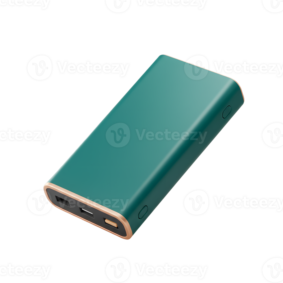 3D Rendered Portable Power Bank Isolated on Transparent Background png