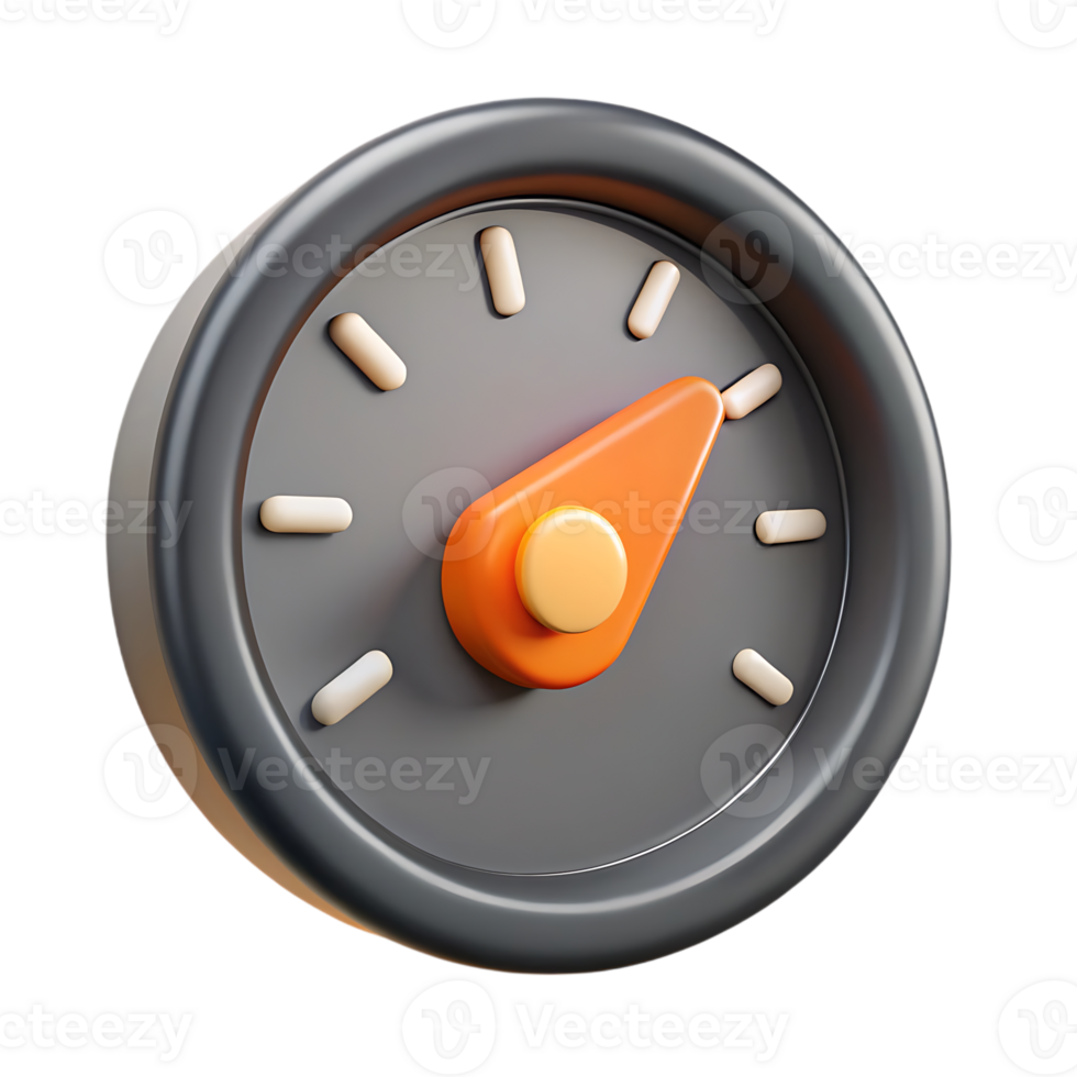 3d rendered gauge meter isolated on transparent background png