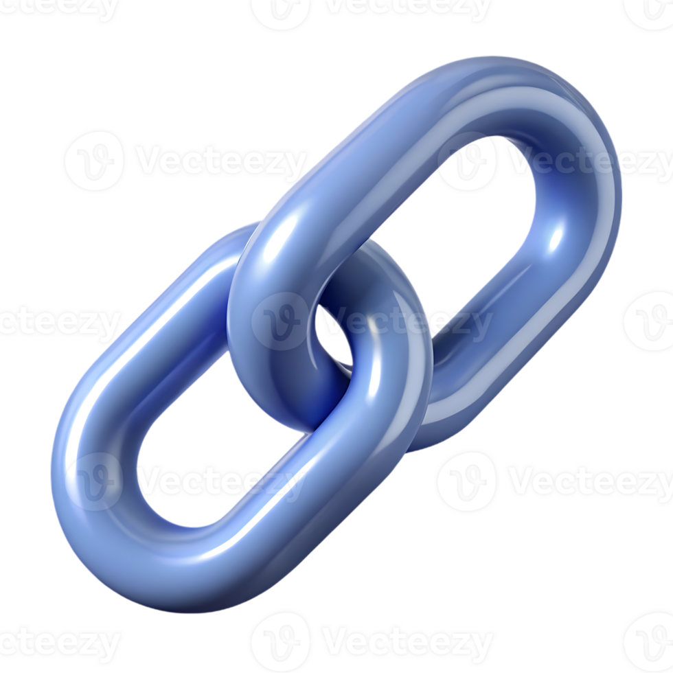 Shiny blue chain links isolated on transparent background png