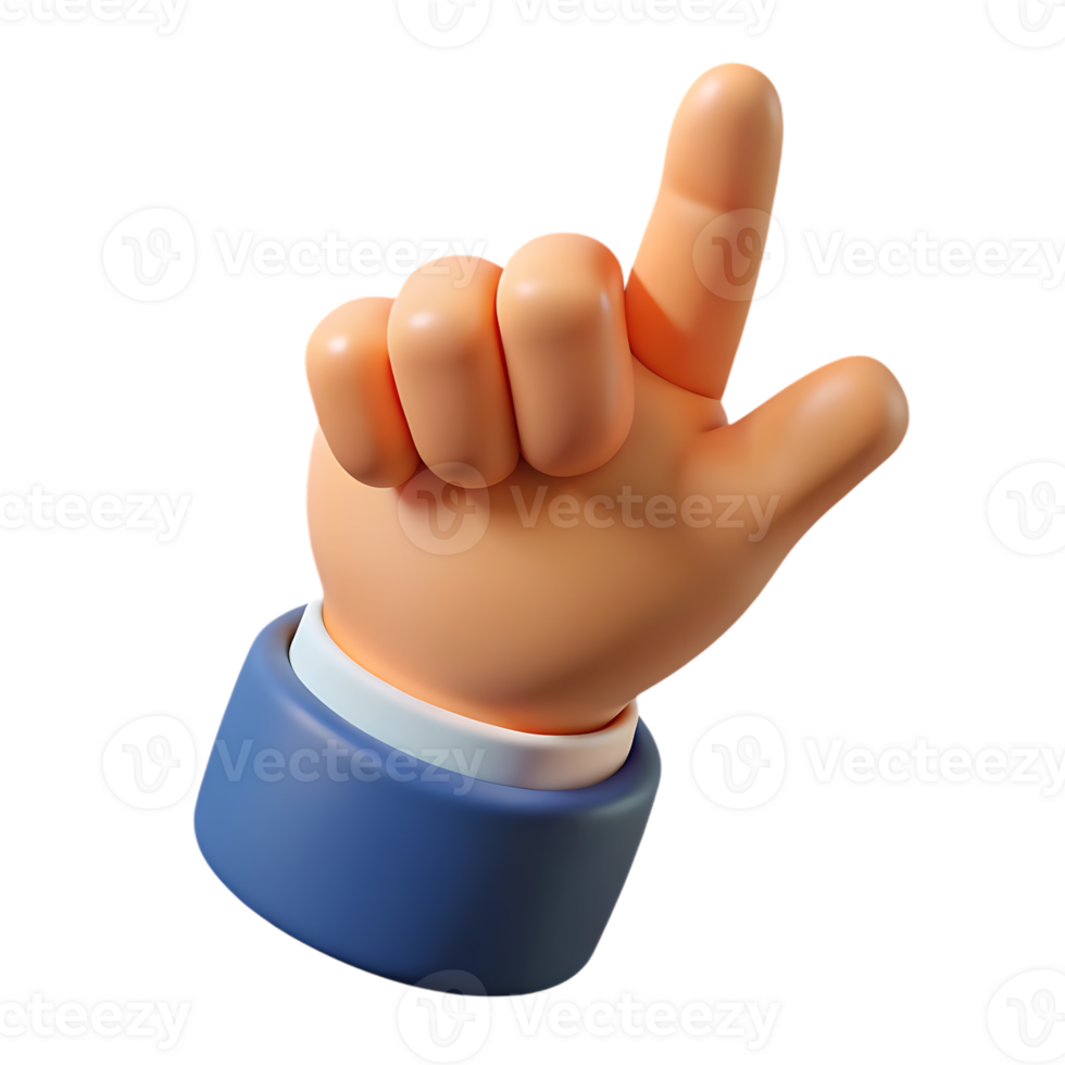 Cartoon hand pointing upwards isolated on transparent background png