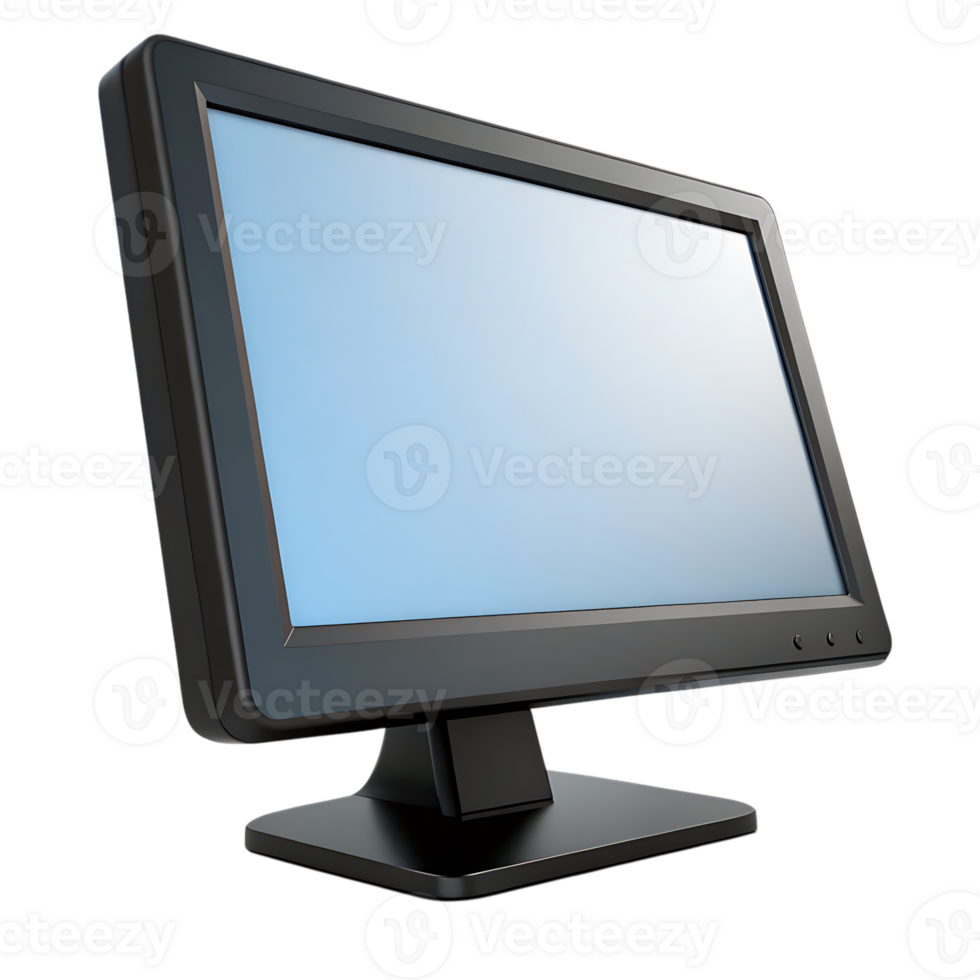 Modern flat screen computer monitor isolated on transparent background png