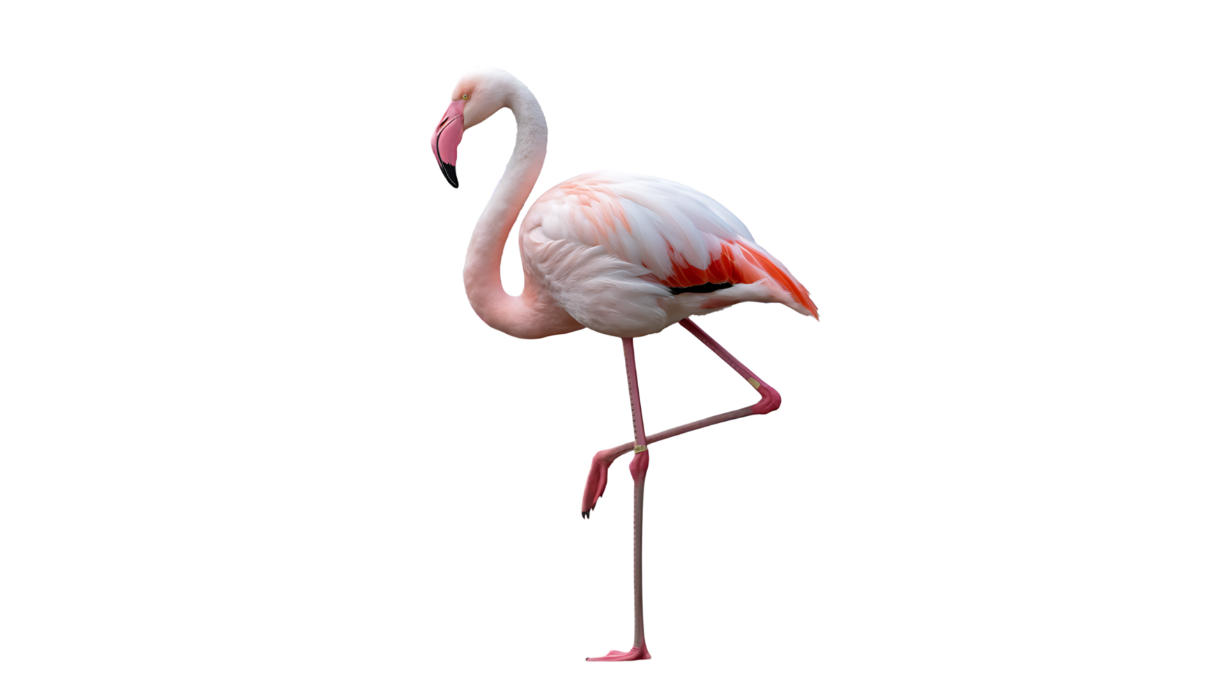 A pink flamingo standing on its legs png