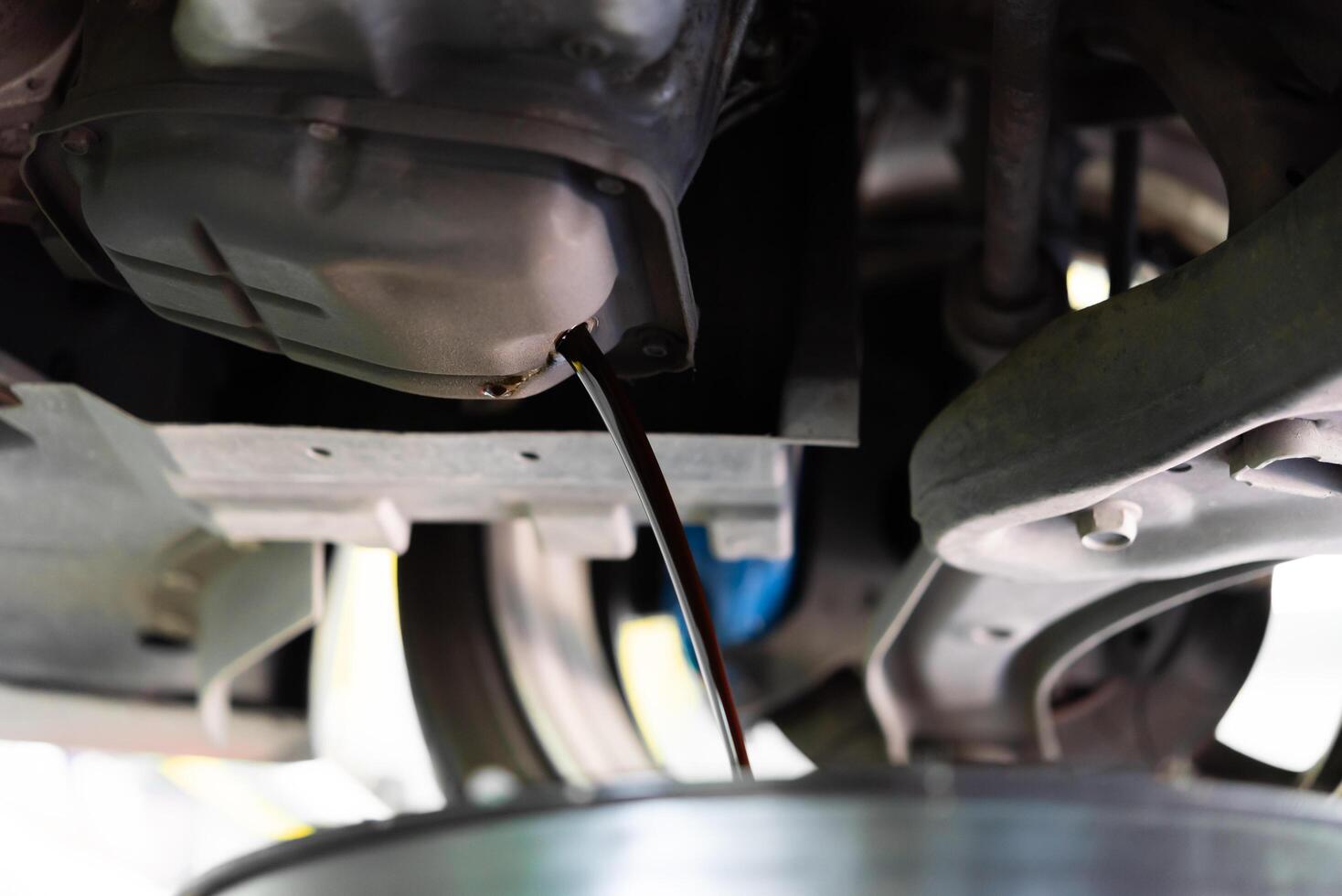 A car with a car engine under it photo