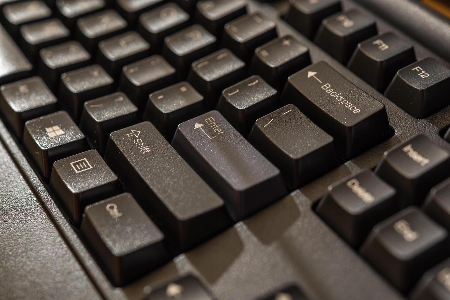 A close up of a black computer keyboard photo