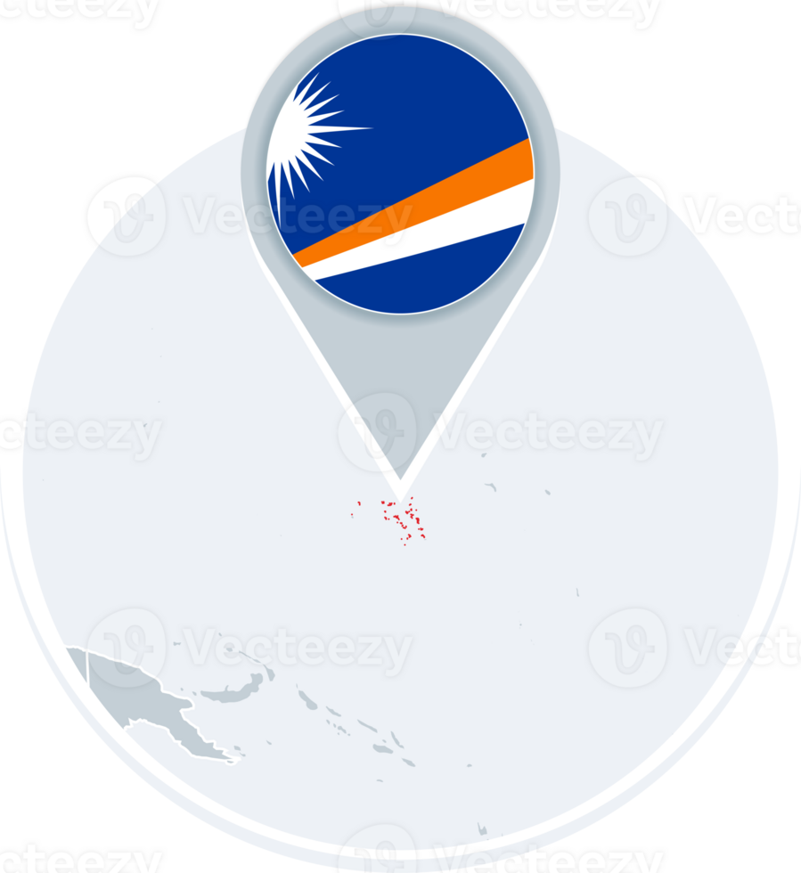 Marshall Islands map and flag, map icon with highlighted Marshall Islands png