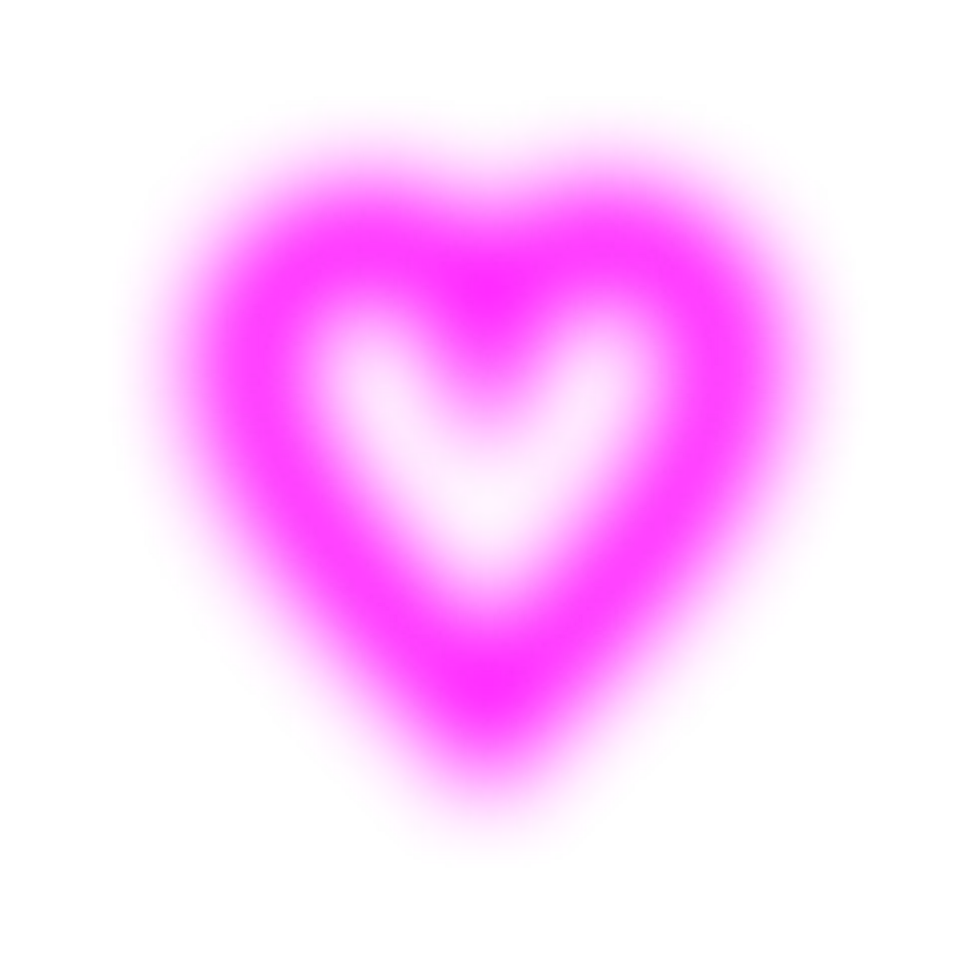 Transparent love element with pink glowing color png