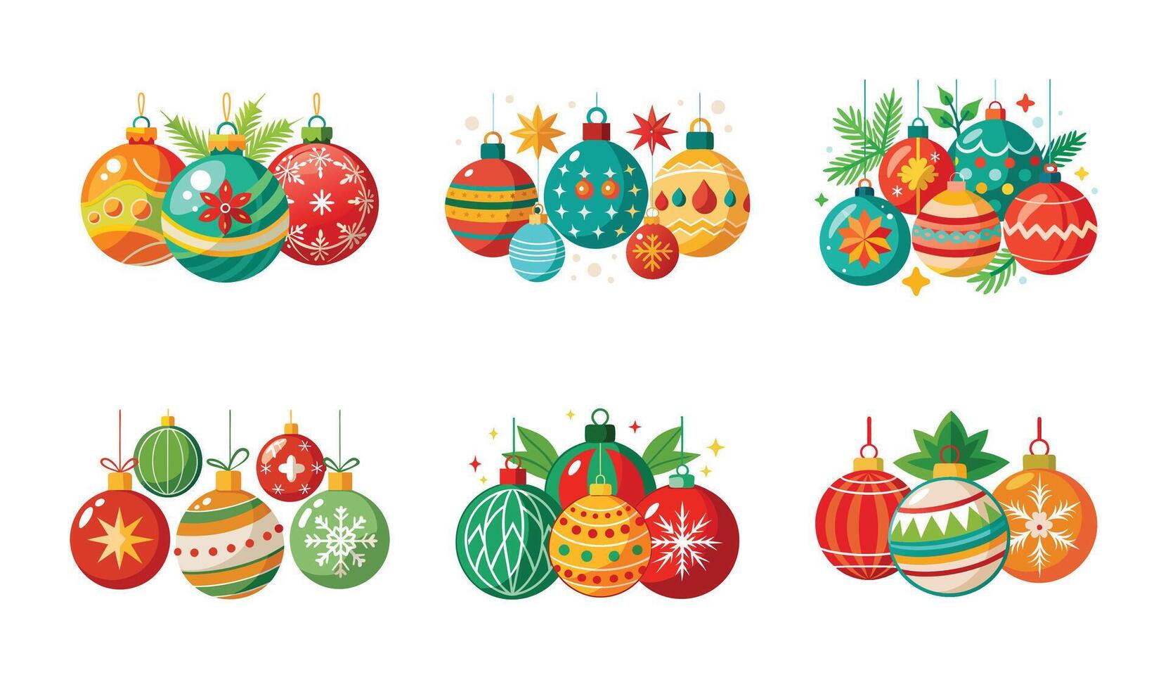 Christmas decorations set vector