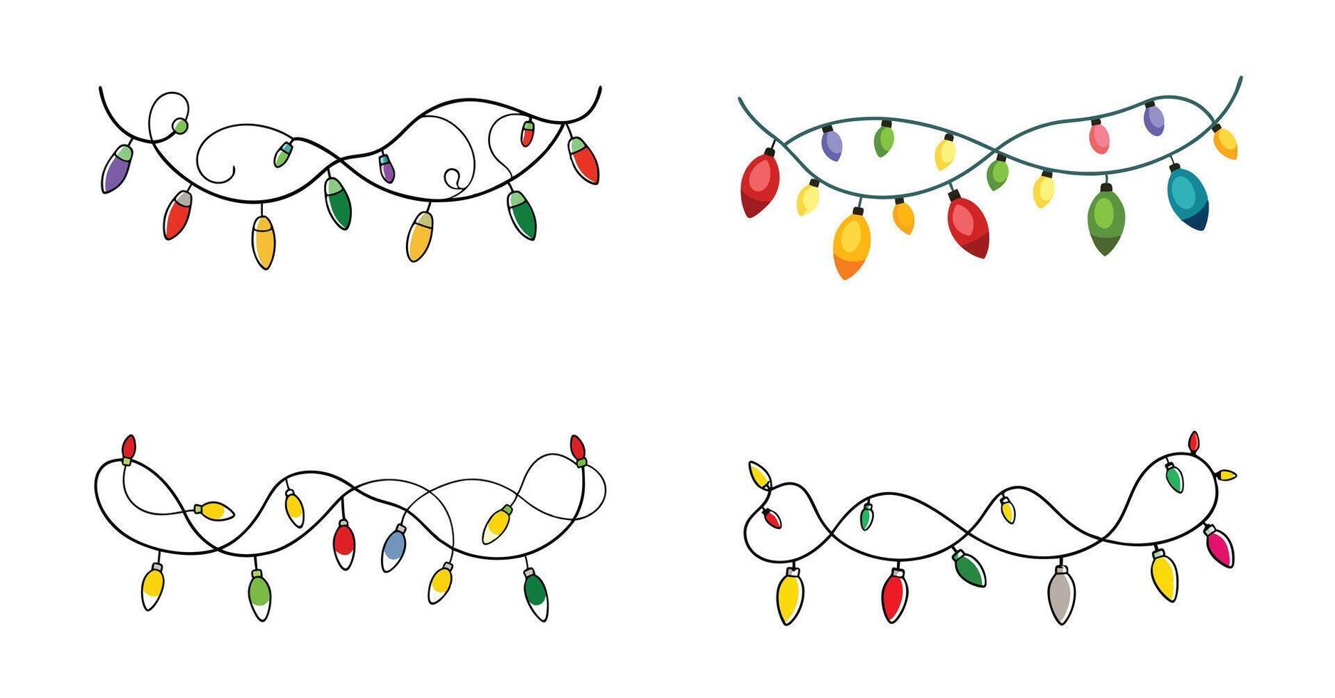 Christmas lights clip art vector