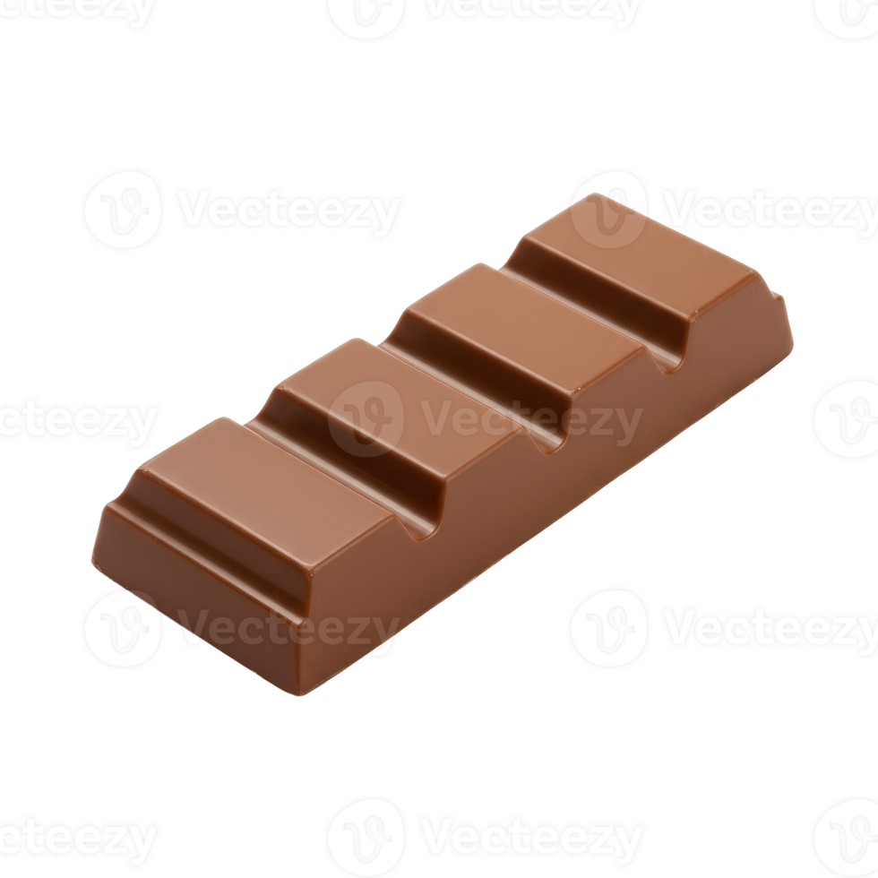 Milk chocolate bar with four segments a classic sweet delicious dessert and candy snack png