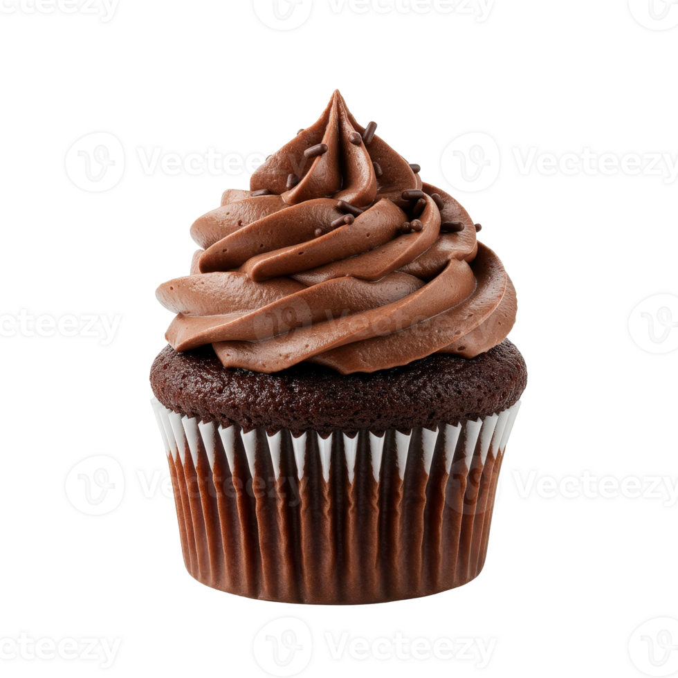 Delicious chocolate cupcake with rich creamy frosting delicate sprinkles png