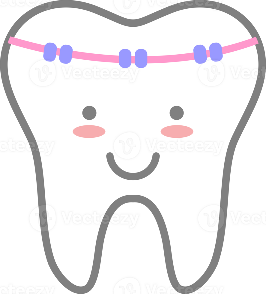 Dental clinic tooth braces smile logo png