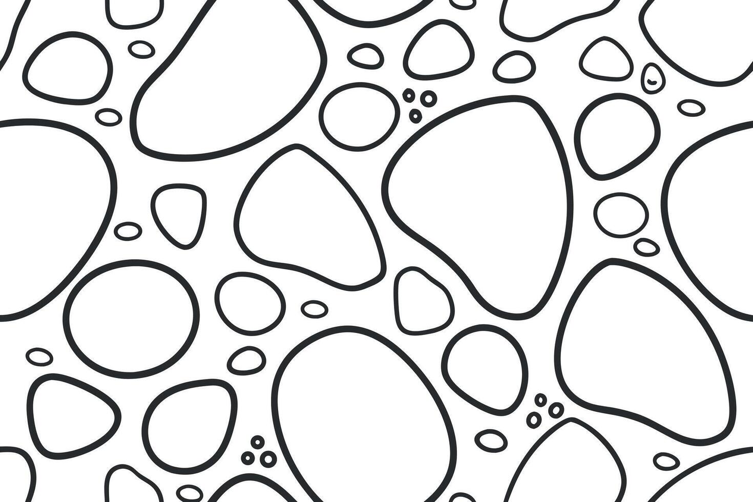 Black and white abstract organic shapes seamless pattern vector