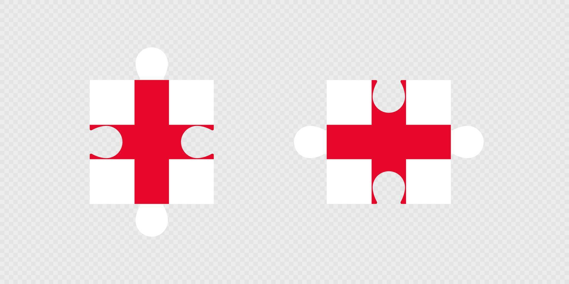 Puzzle Pieces with England Flag. vector
