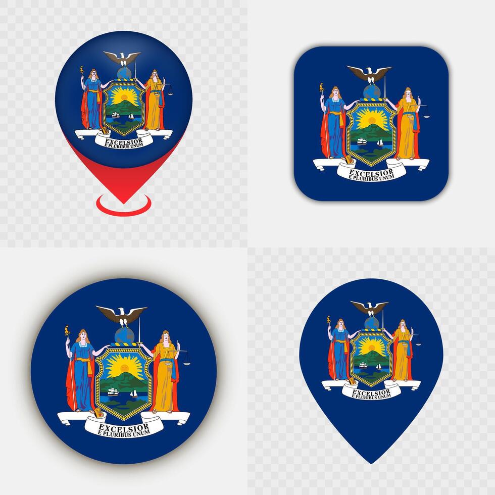 New York State flag variations vector