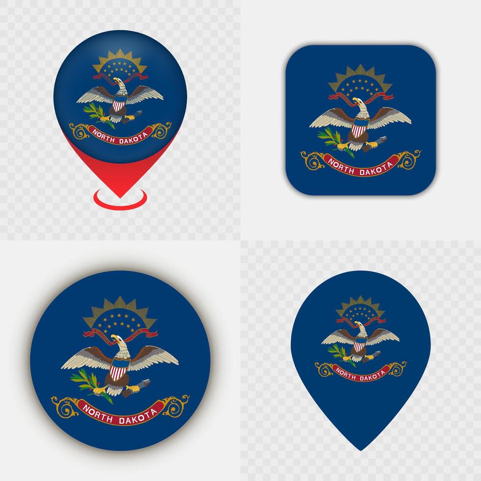 North Dakota flag design examples vector