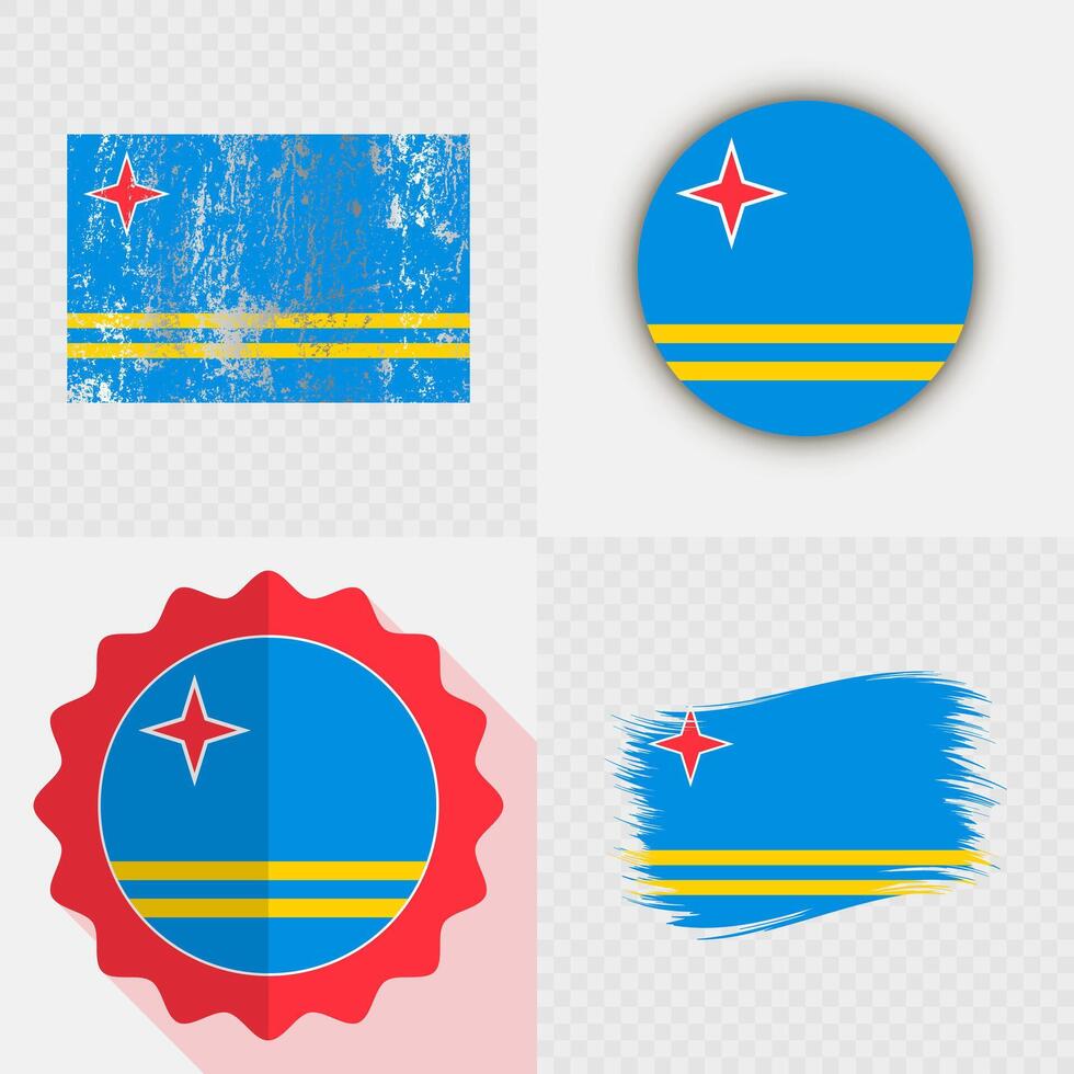Aruba flag designs in various styles vector