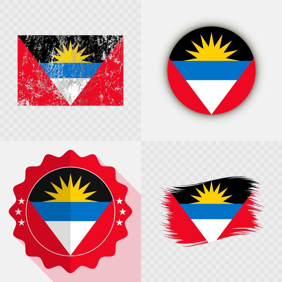 Various designs of Antigua and Barbuda flag vector