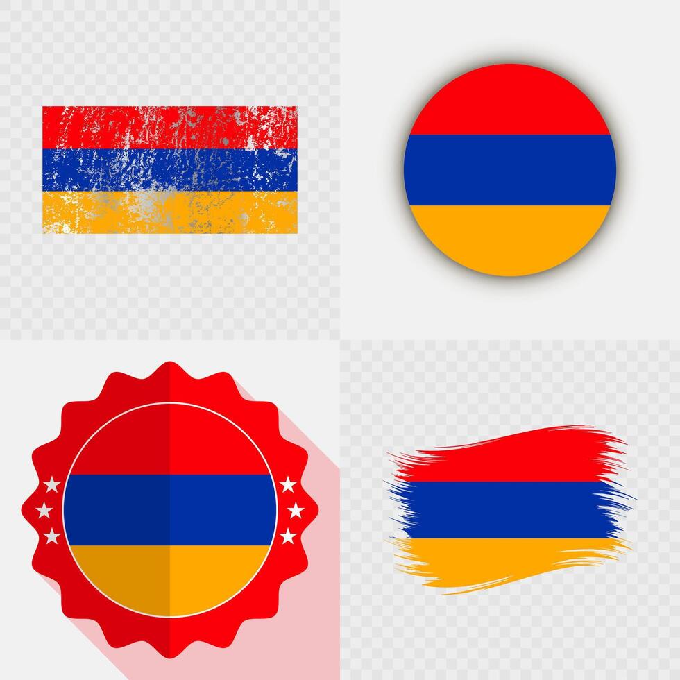 Armenian flags in different styles vector