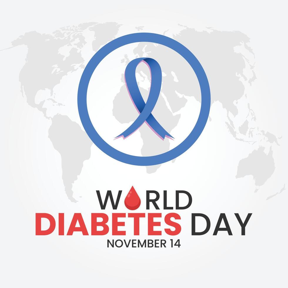 World Diabetes Day on November 14. World diabetic awareness day. Illustration vector
