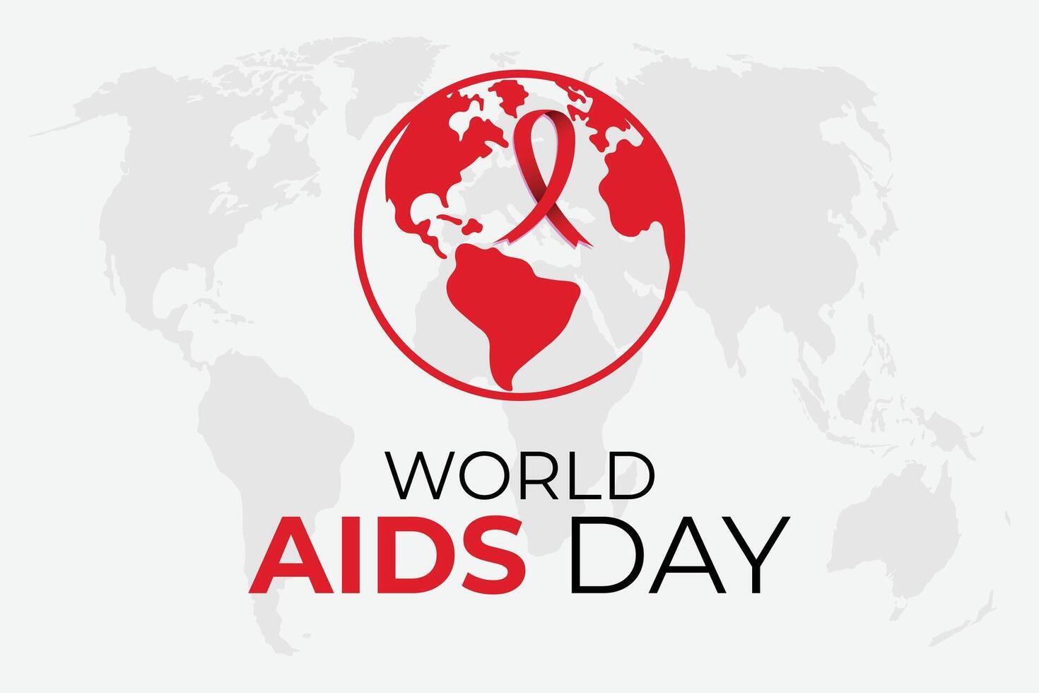 World AIDS Day banner with red ribbon sign. vector