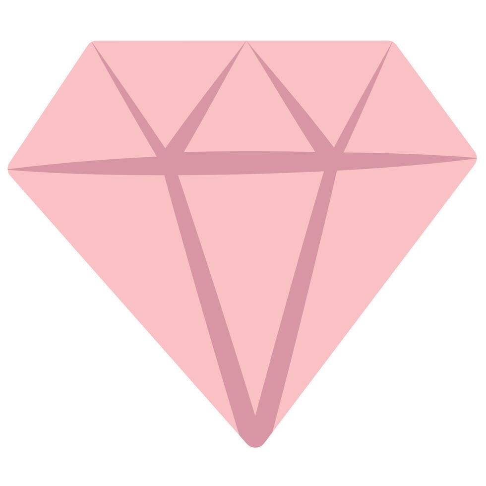 Elegant Luxury Pink Crystal Icon for Jewelry and Glamour. Sparkling Pink Diamond Gemstone vector
