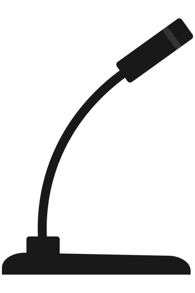 Desktop Microphone for Online Communication and Recording. Flexible Gooseneck Mic for Speech vector