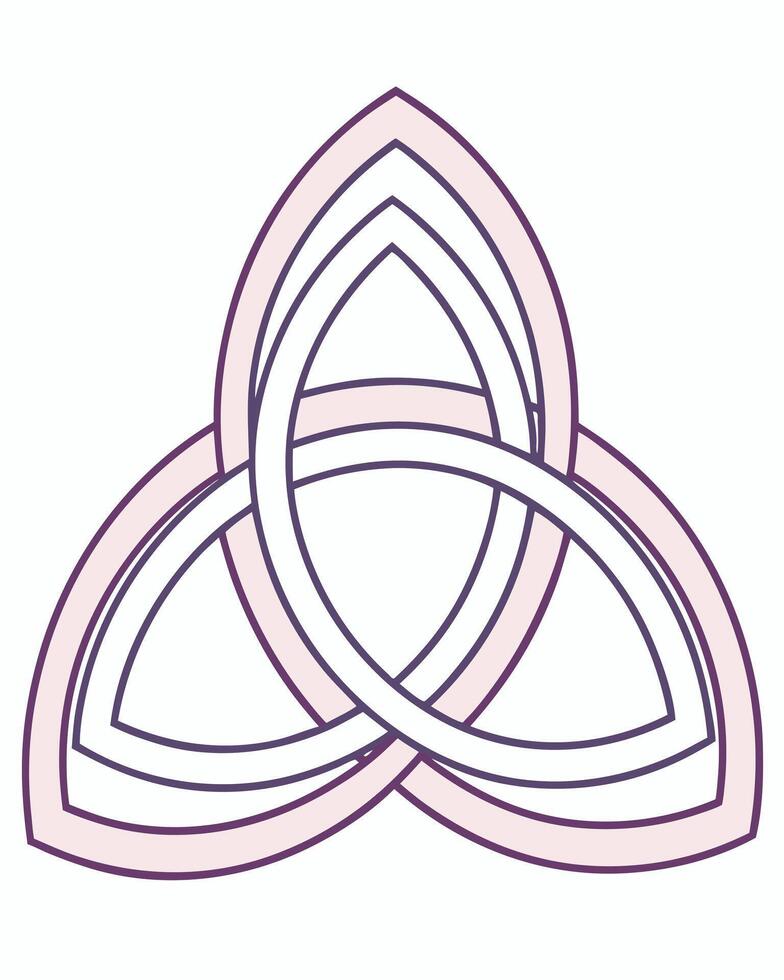 Celtic Trinity Knot Symbol Purple and Pink Outline vector